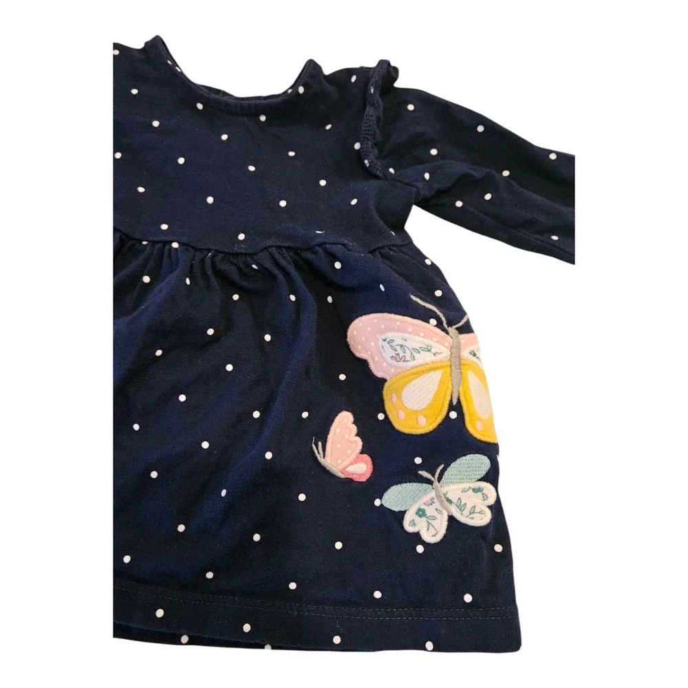 Carter's Kids Size 3M Blue Polka Dot Long Sleeve Snap Closure Shirt